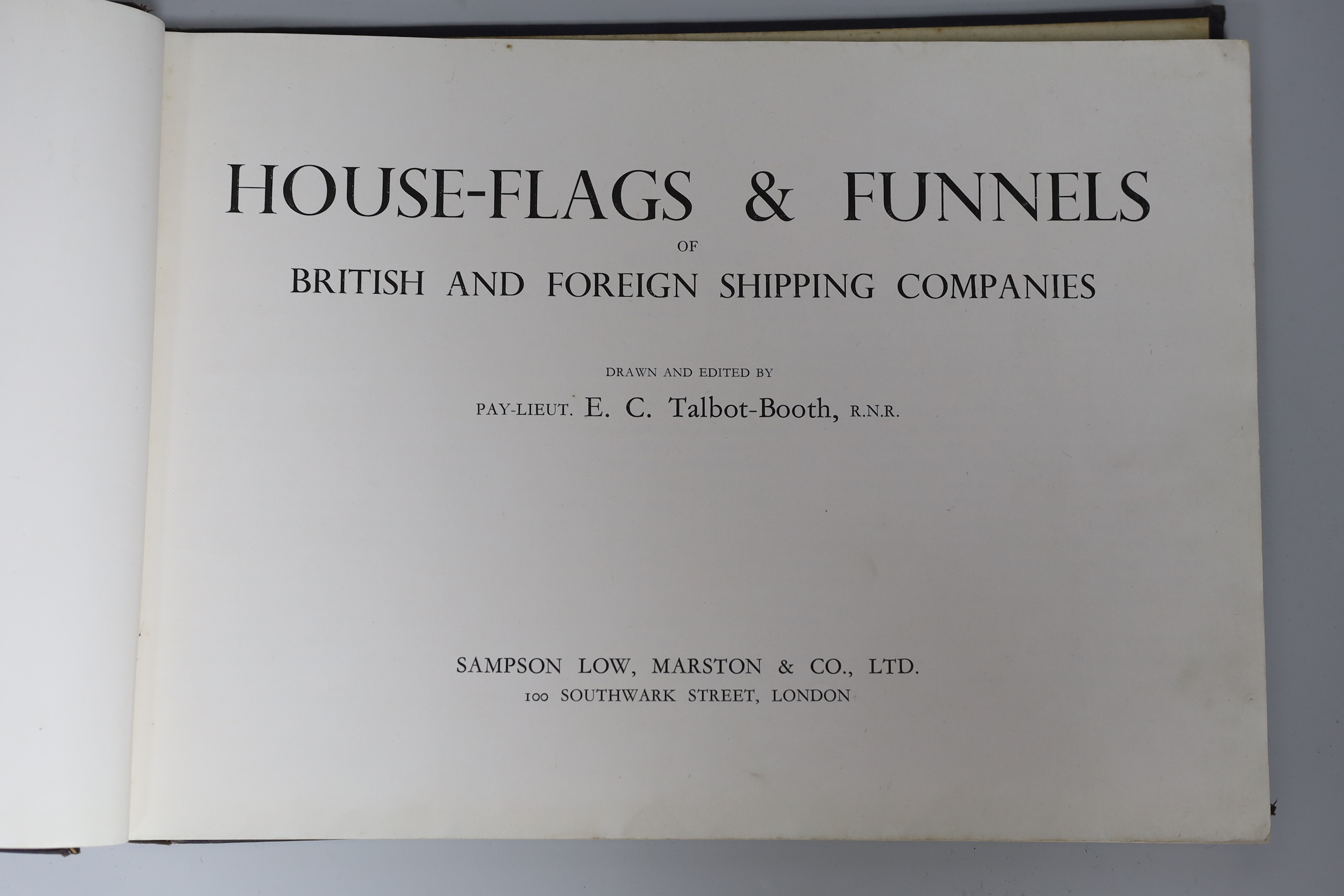 ''House Flags and Funnels of British and Foreign Shipping Companies', mid / late 1930's edition, edited by Pay-Lieut. E.C. Talbot-Booth, RNR